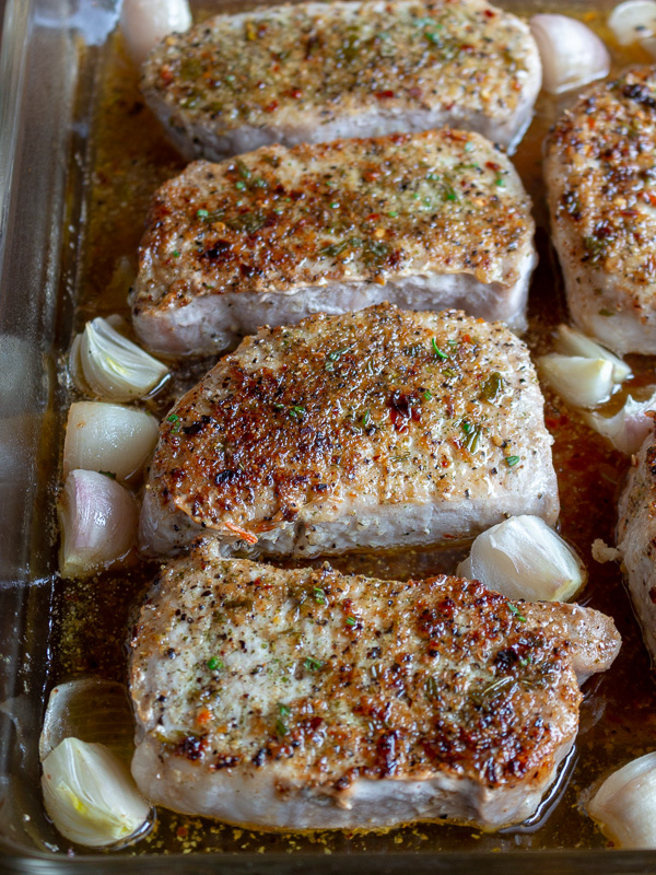 Rosemary Herbed Pork Chops with Shallot Wine Sauce - Healthy World Cuisine