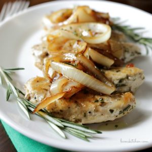 Rosemary Chicken with shallot wine sauce