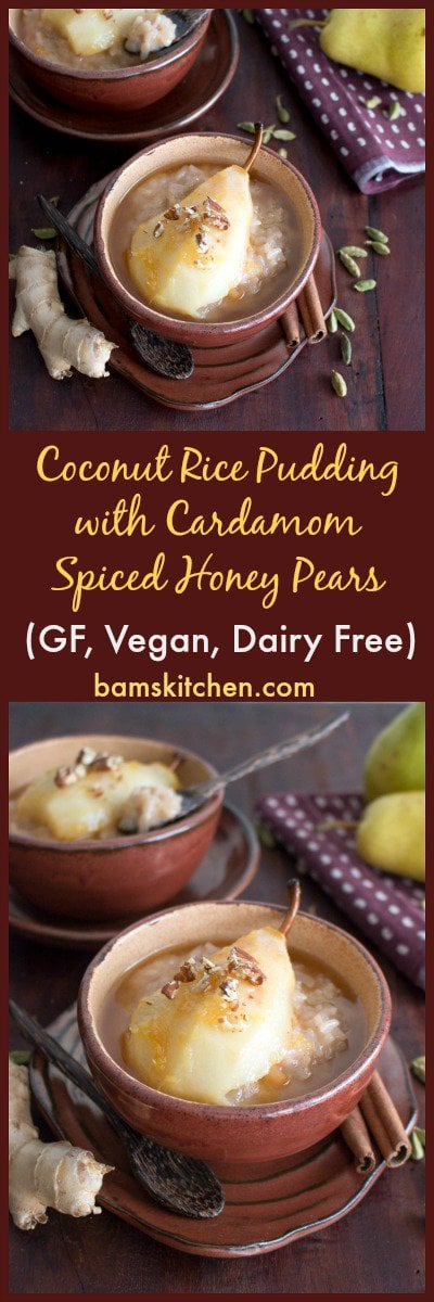 Coconut Rice Pudding with Cardamom Spiced Honey Pears - Healthy World ...