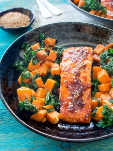 Baked Spicy Salmon and Sweet Potato Kale Hash - Healthy World Cuisine